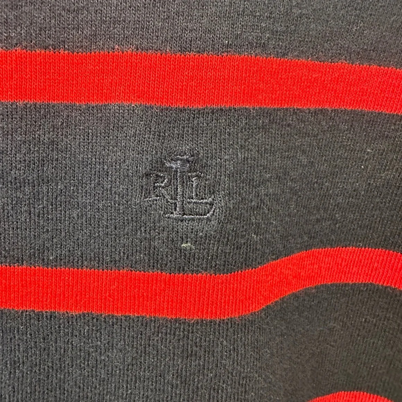 Lauren Navy and Red Striped T-Shirt L - Picture 3 of 4
